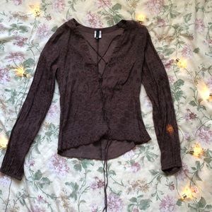 Boho Chic Lace-up Top
